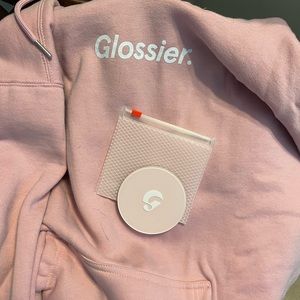 Glossier hoodie and limited edition Mirror